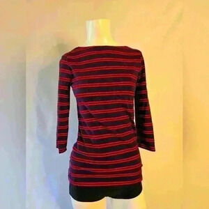 Merona Navy & Red 3/4 Sleeve Blouse - Size XS